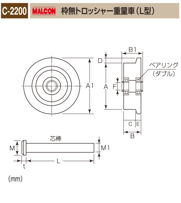 重量戸車 ヨコヅナ 取替戸車